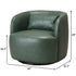 Ashlie Faux Leather Swivel Chair - Green Faux Leather Swivel Chair | Modern Barrel Chairs | Kinwell Furniture | Swivel Accent Chairs